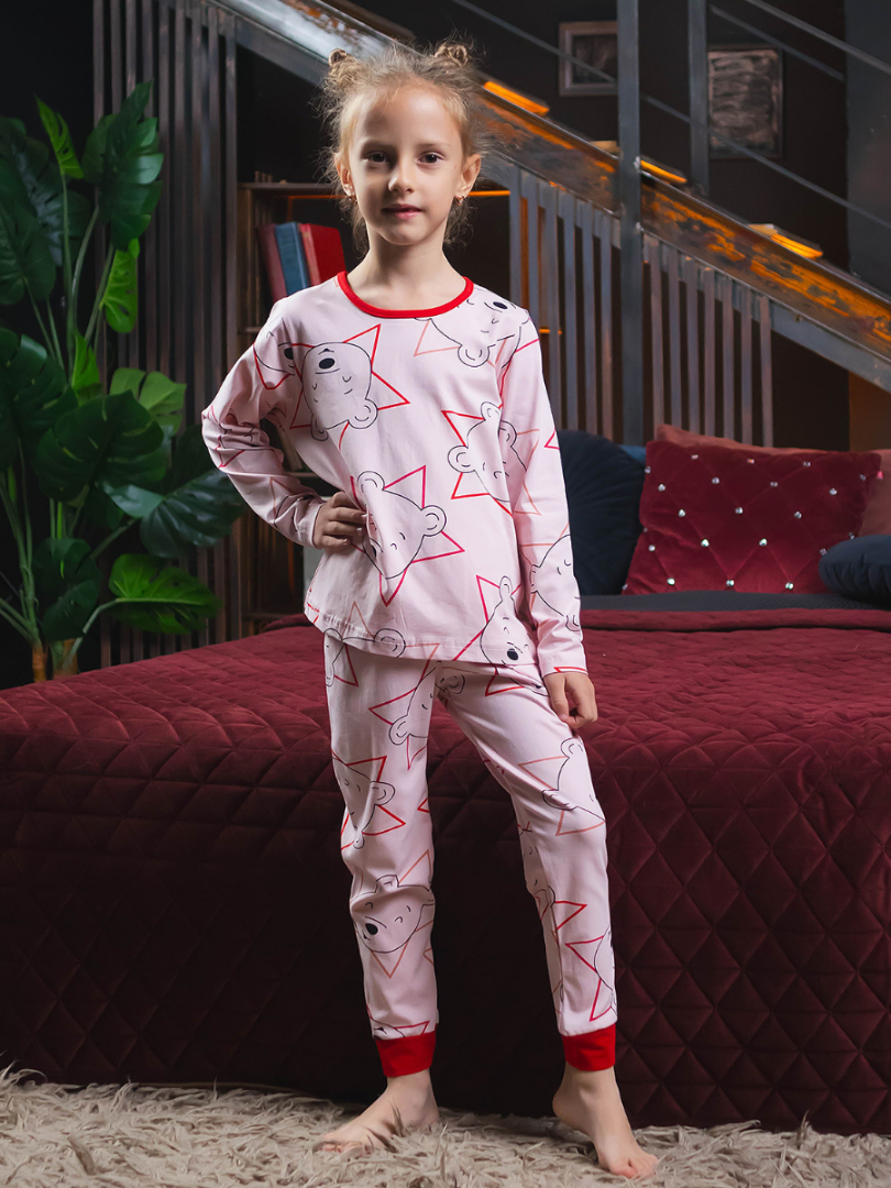 Pijama de bumbac cu ursuleți 41019-K