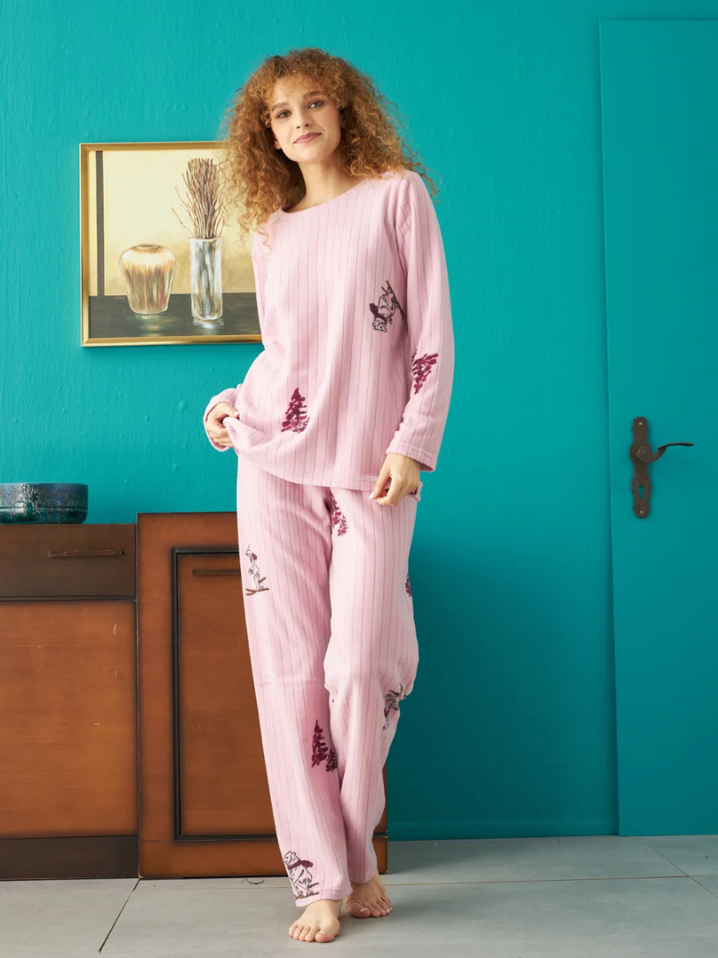 Pijama reiată din fleece 35068-A