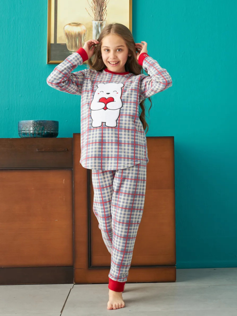 Pijama cu fleece I love you 35026-K