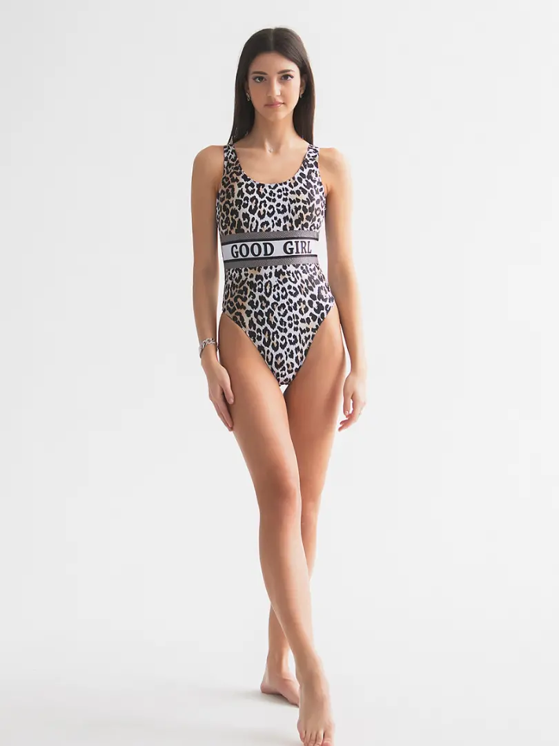 Costum de baie întreg cu print leopard