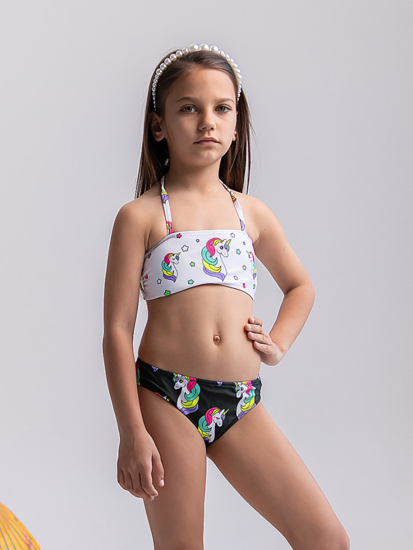 Costum de baie cu unicorn cu 2 sutiene