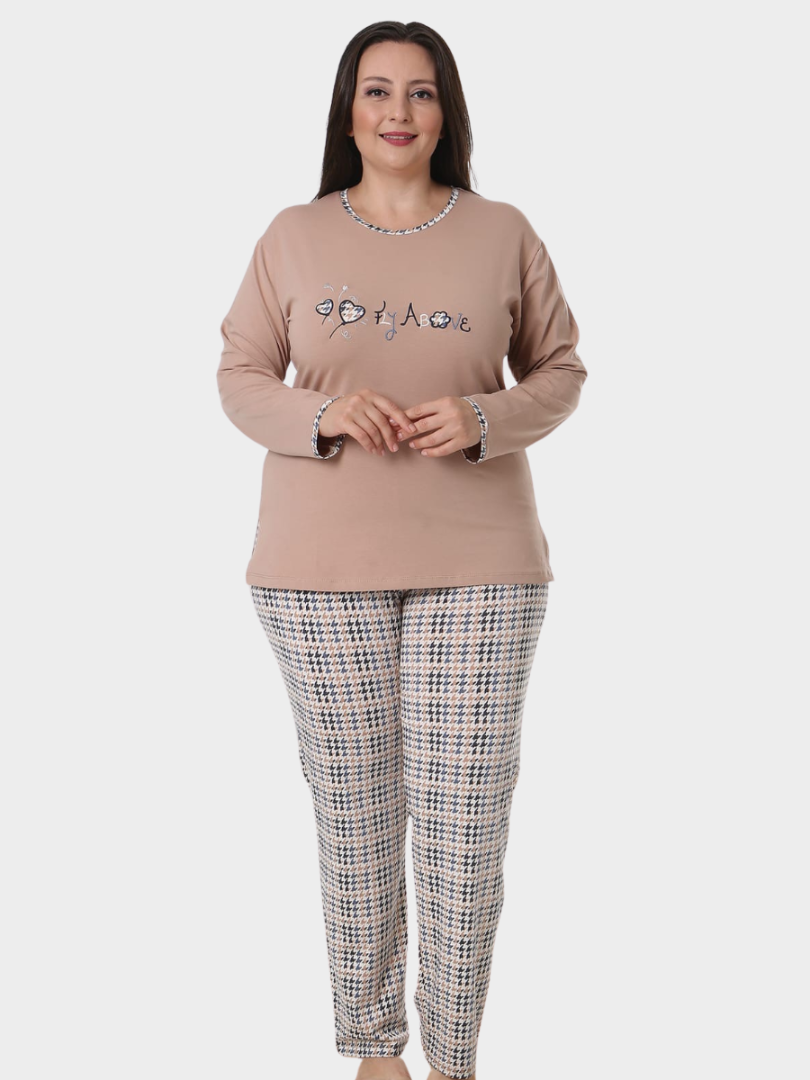 Pijama din bumbac Plus Size