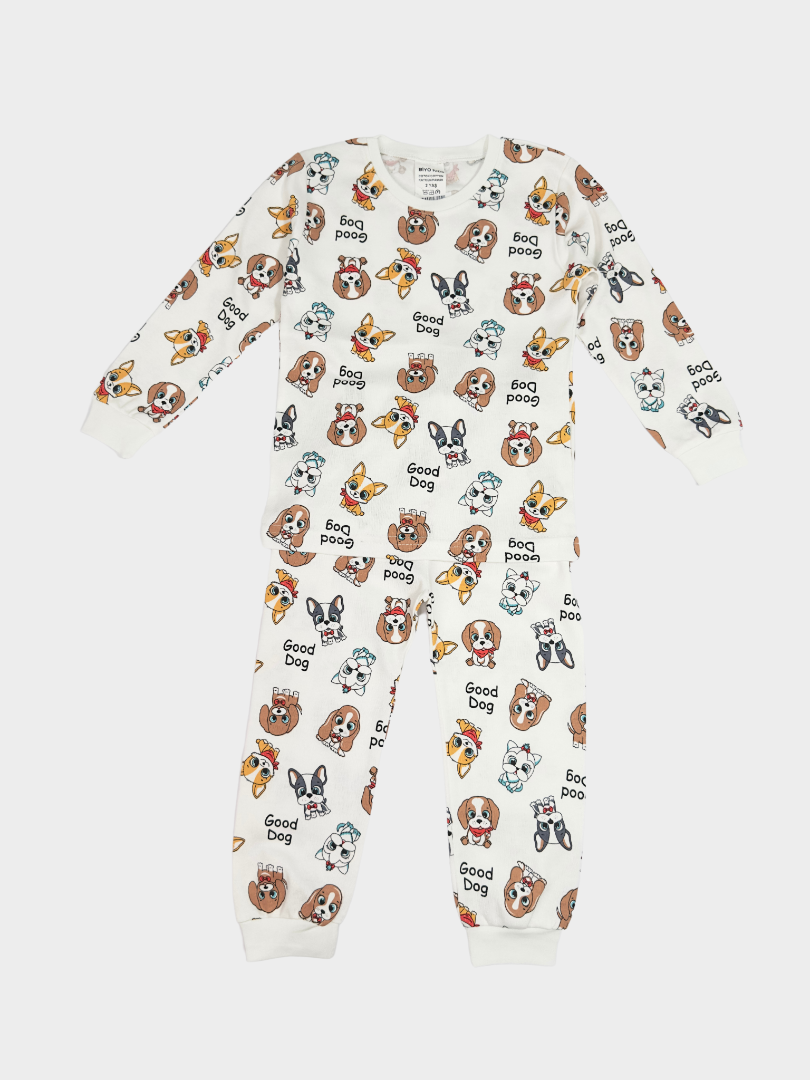 Pijama de bumbac cu cateluși