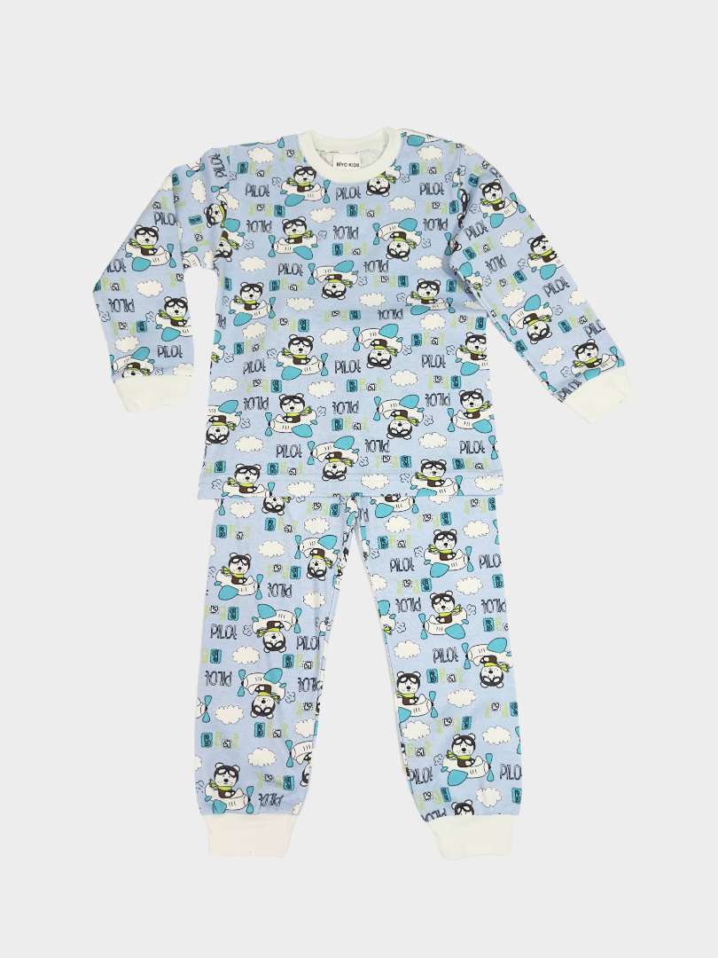 Pijama de bumbac Pilot pentru băieței