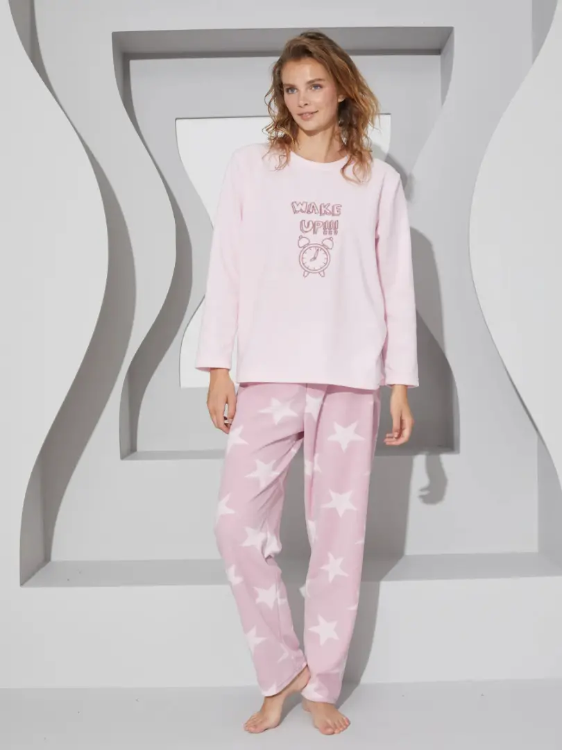 Pijama călduță din fleece moale Wake up