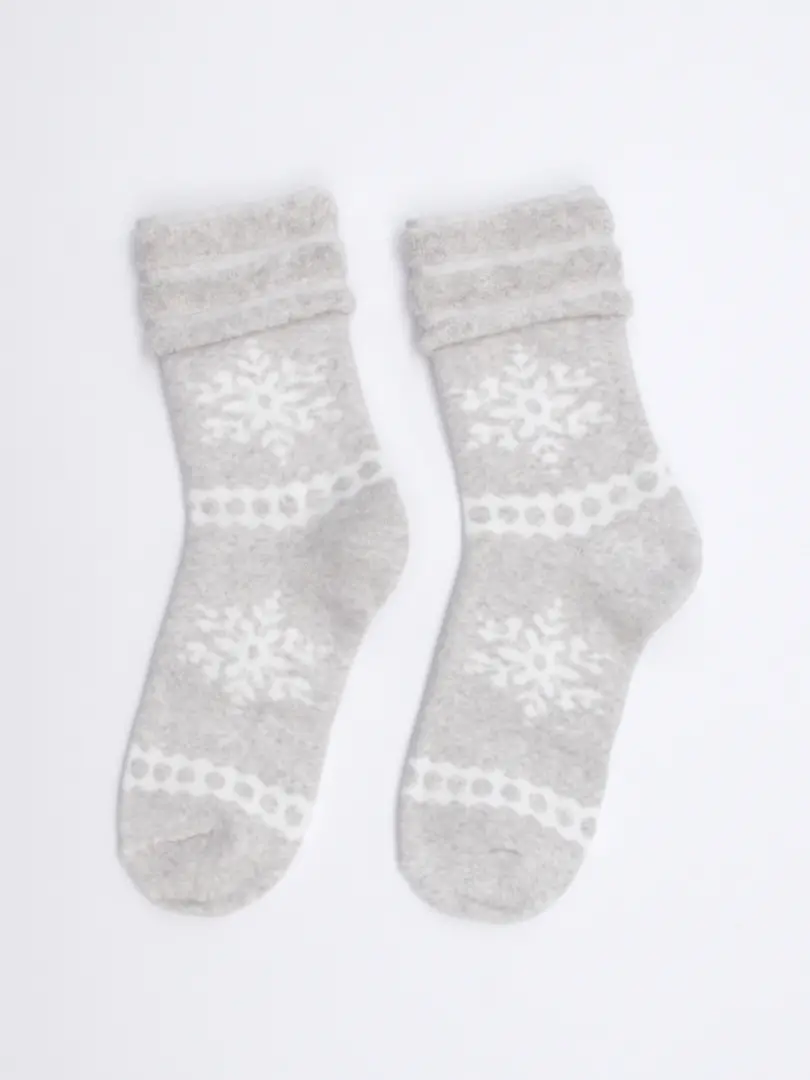 Șosete din frotir cu imprimeu de iarnă pentru femei