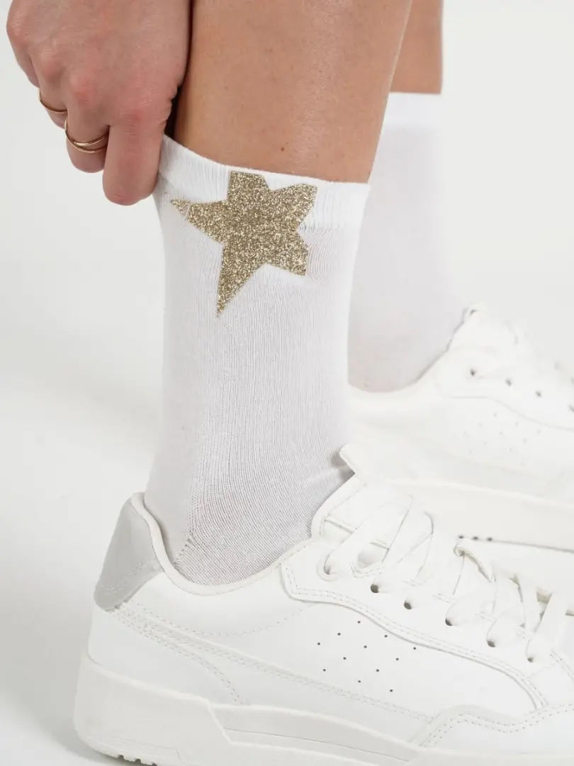 Șosete scurte cu desen cu sclipici pentru fetițe