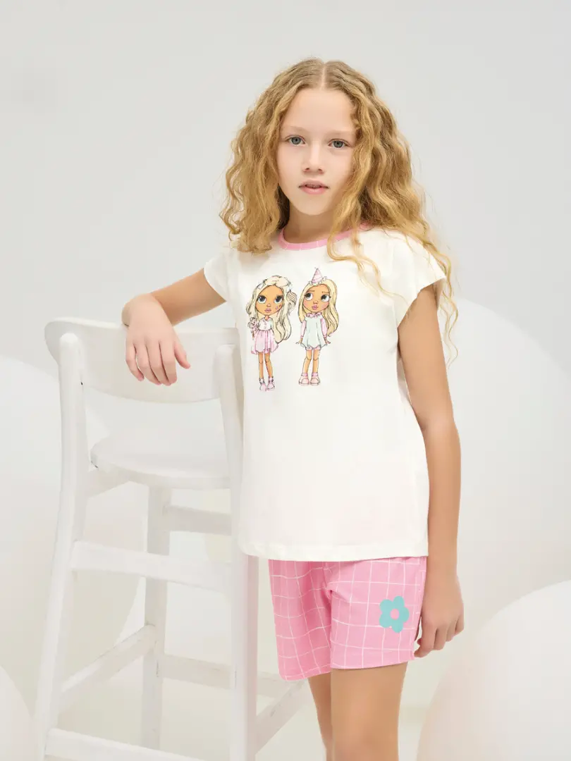 Pijama de bumbac pentru fetițe
