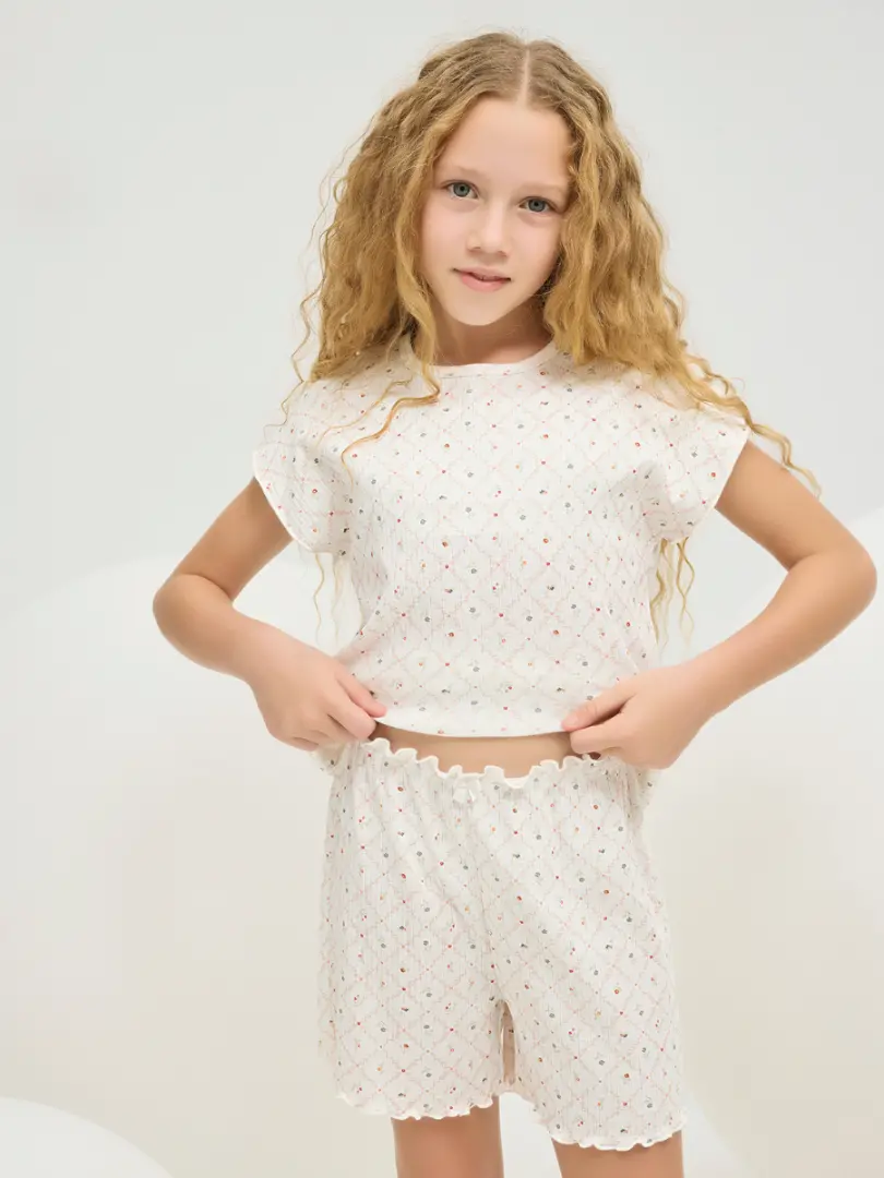 Pijama de bumbac pentru fetițe 8831