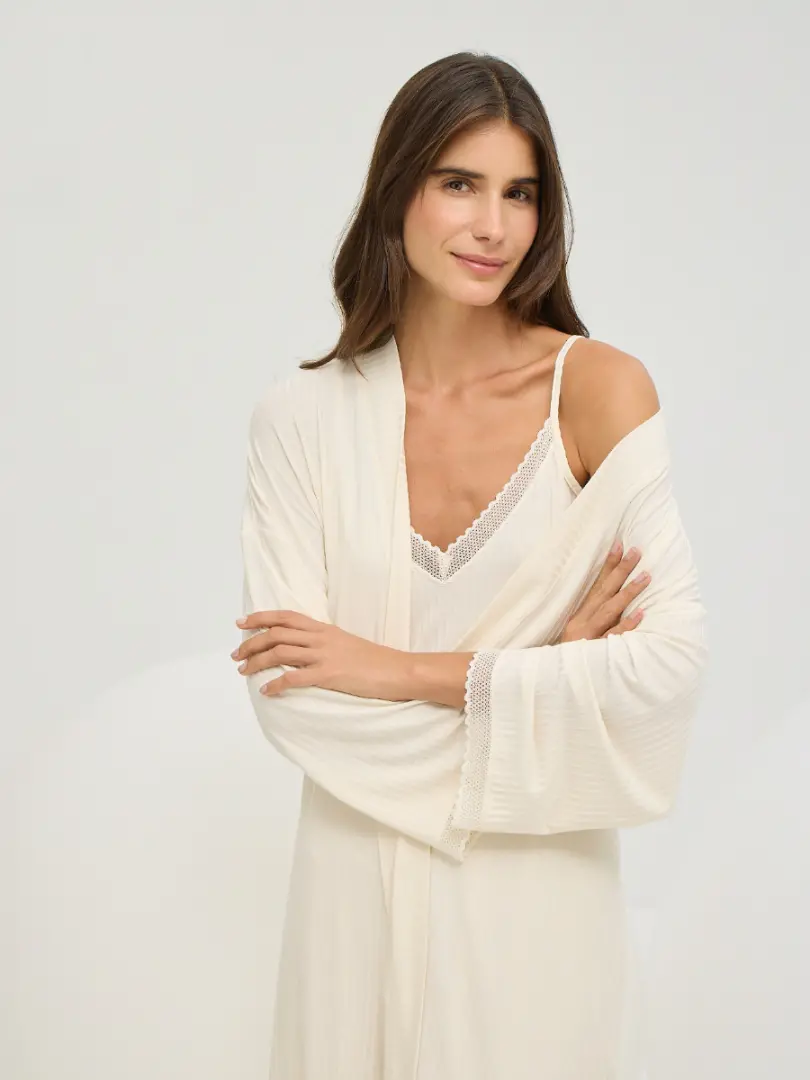 Halat și cămașă de noapte din vâscoză