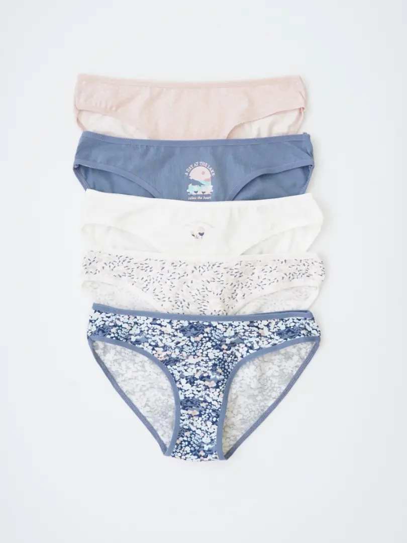 Chiloți clasici din bumbac cu imprimeu floral pentru femei