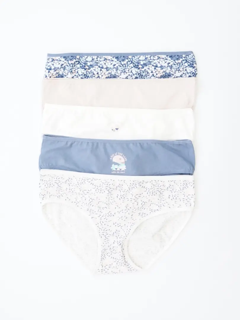 Chiloți din bumbac cu imprimeu floral pentru femei