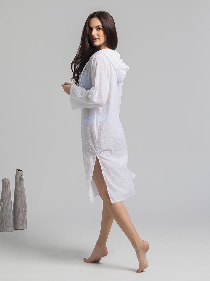 Caftan de plajă cu glugă