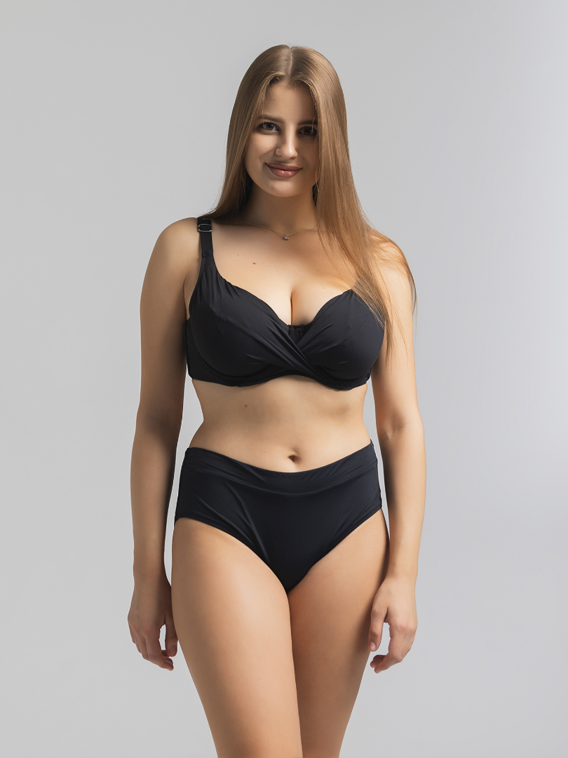 Costum de baie plus size cu cupe elastice