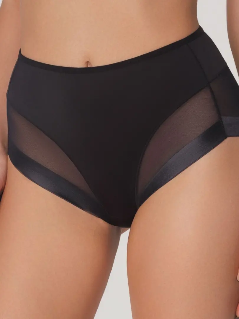 Chiloți cu talie înaltă din microfibră și dantelă