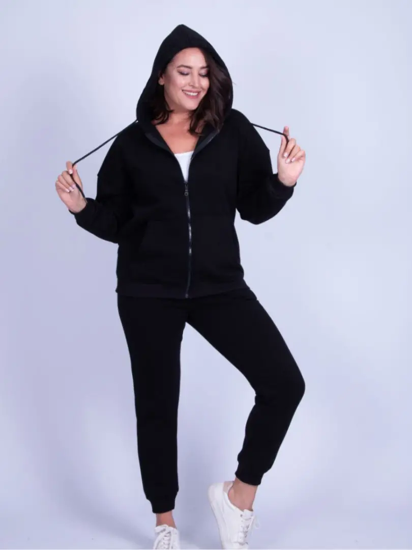 Trening plus size cu fleece