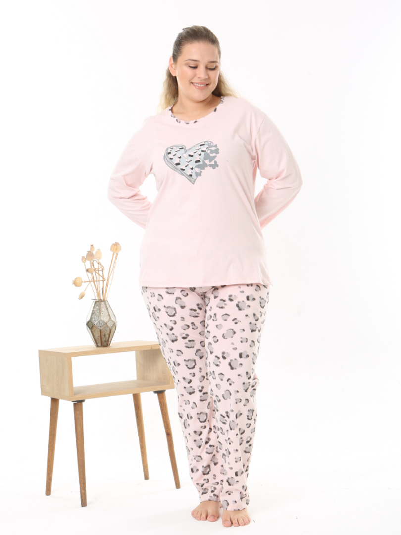 Хлопковая пижама больших размеров