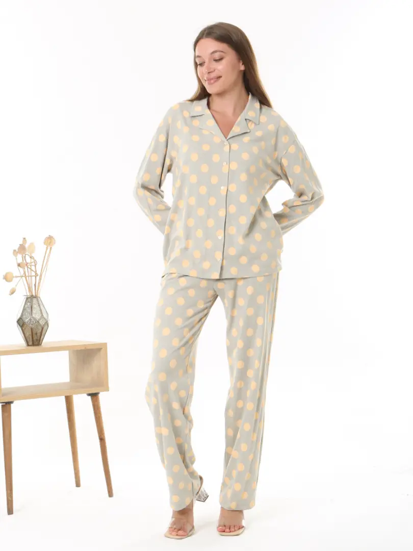 Pijama cu buline di bumbac