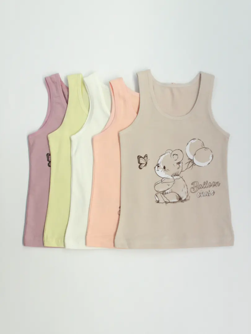 Maiou cu bretele late pentru fetițe