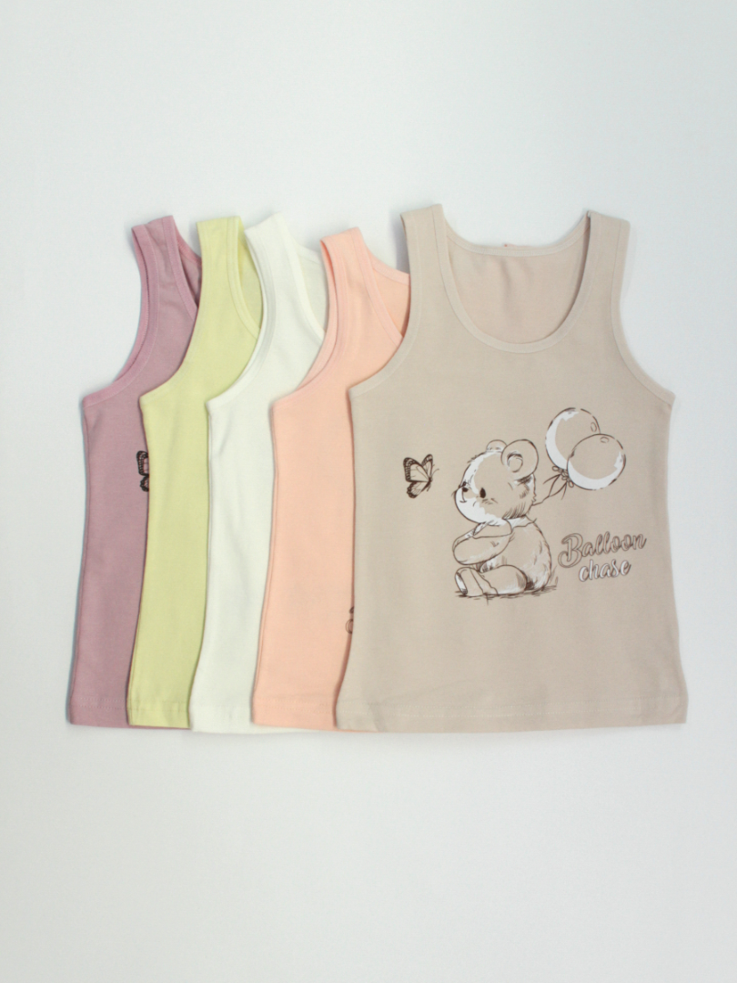 Майка с широкими лямками для маленьких девочек