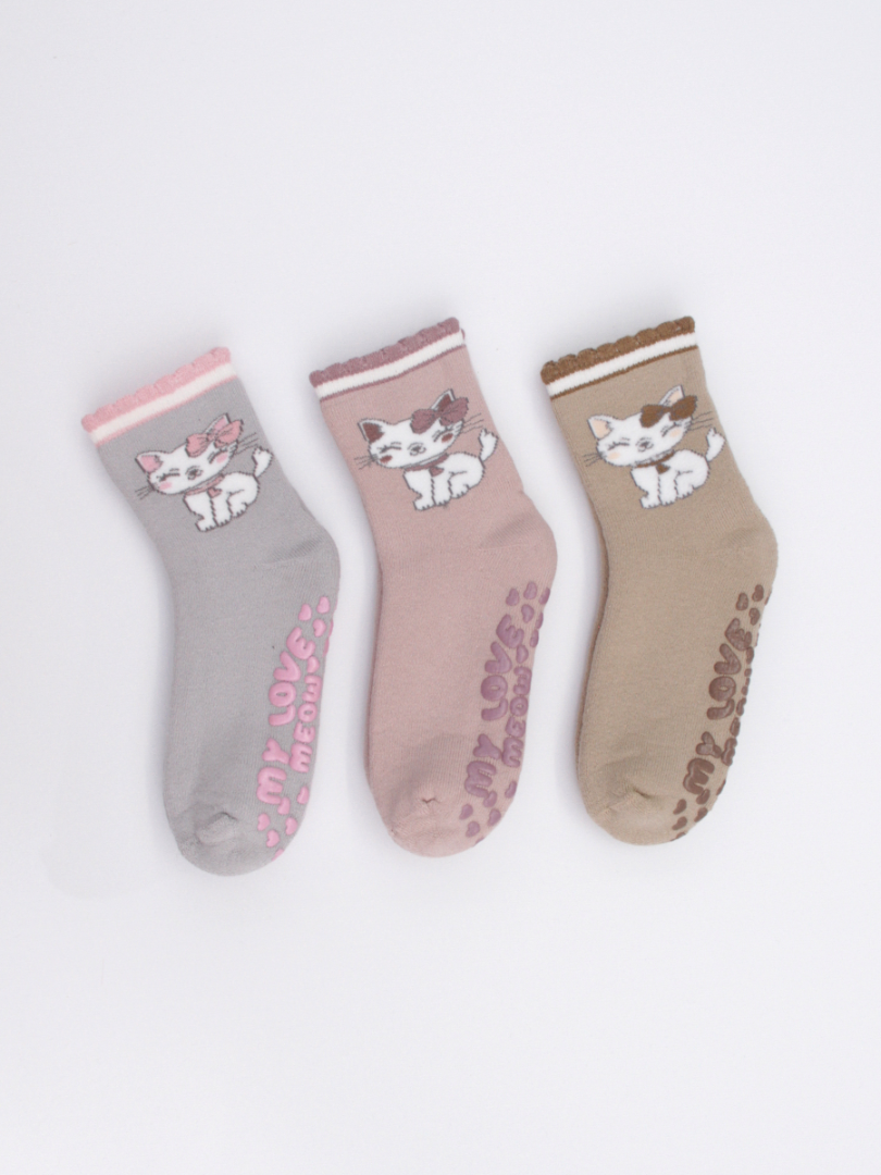 Нескользящие махровые носки для девочек