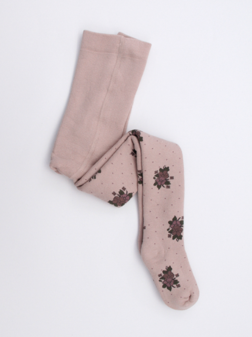 Махровые колготки с цветами для девочек