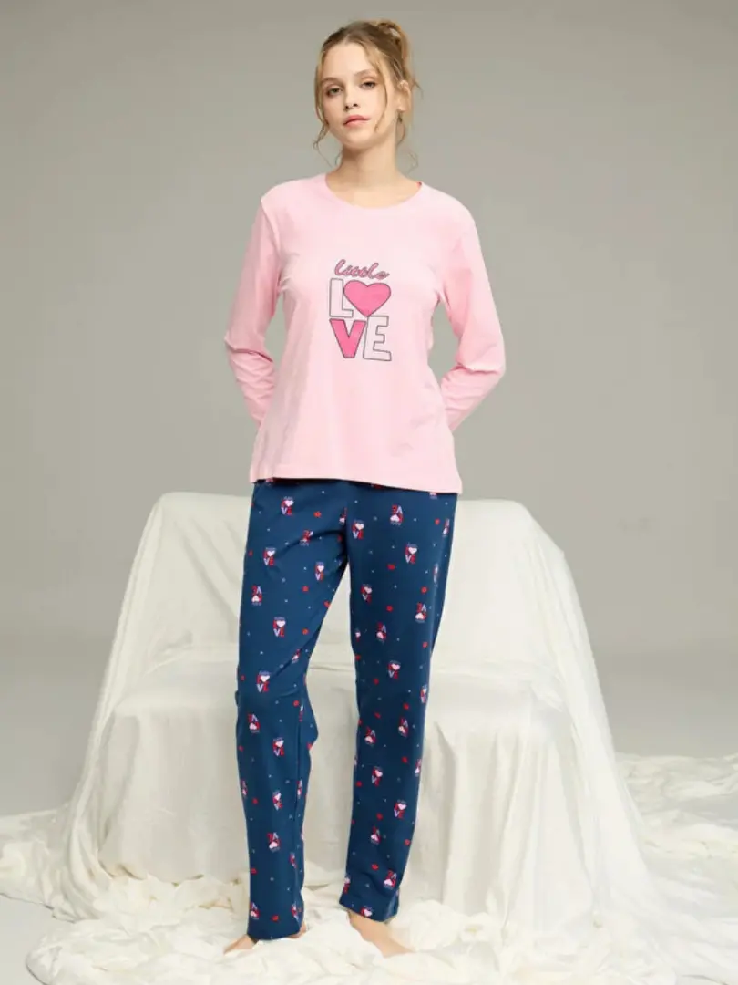Pijama de bumbac pentru femei plus size