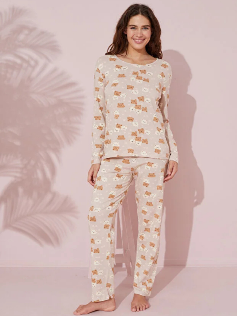 Пижама с мишками для женщин