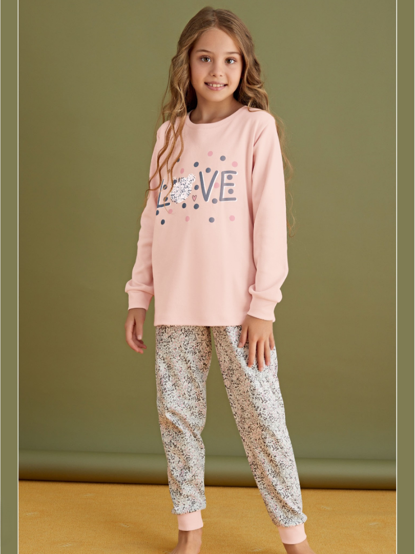 Pijama LOVE de bumbac pentru fete