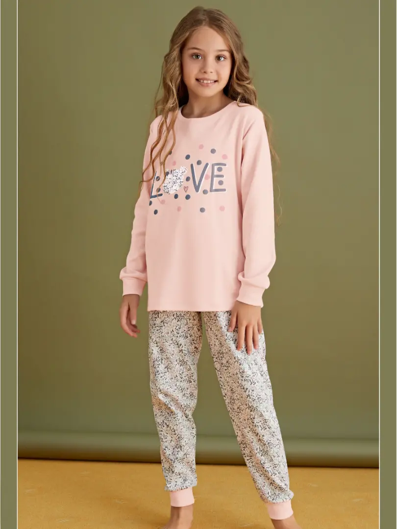 Pijama LOVE de bumbac pentru fete