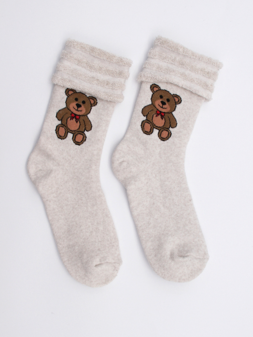 Șosete flaușate cu ursuleți