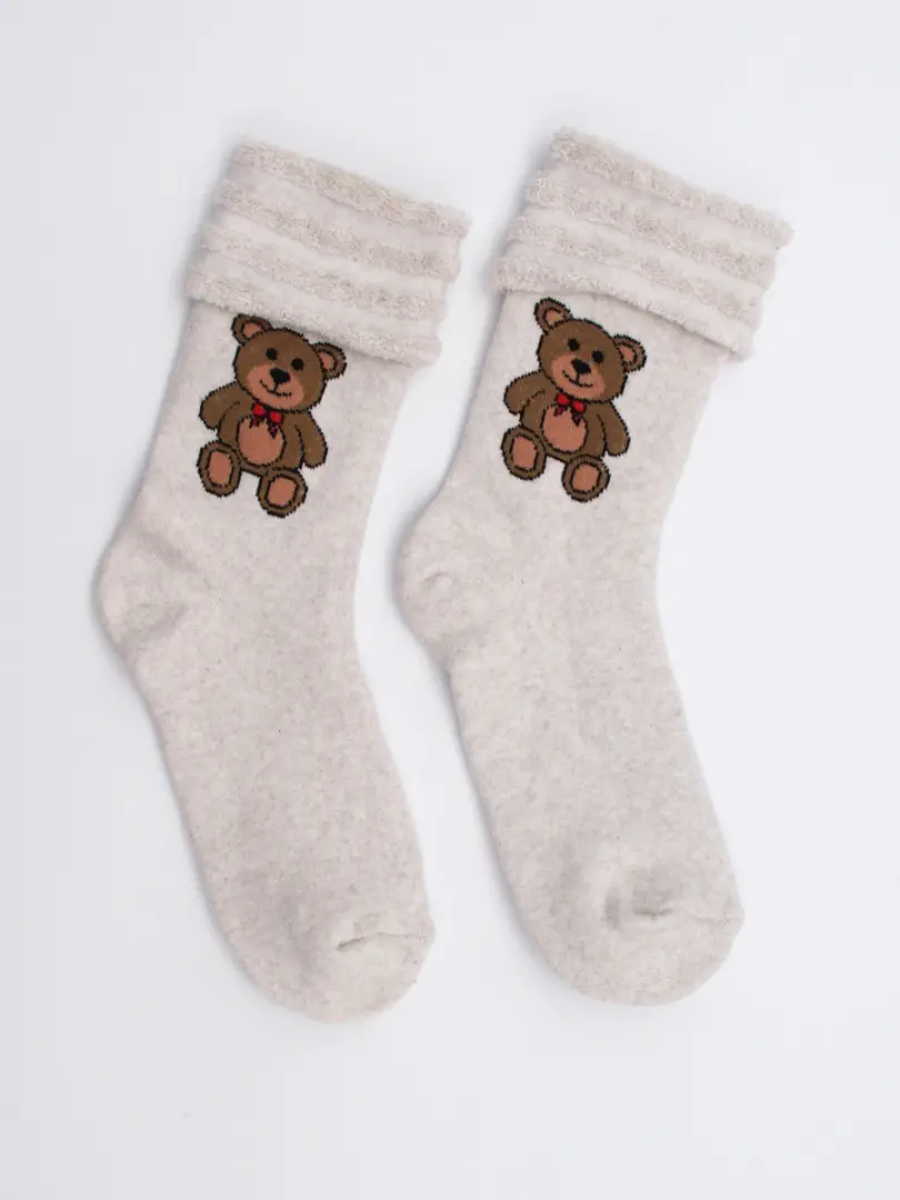 Șosete flaușate cu ursuleți