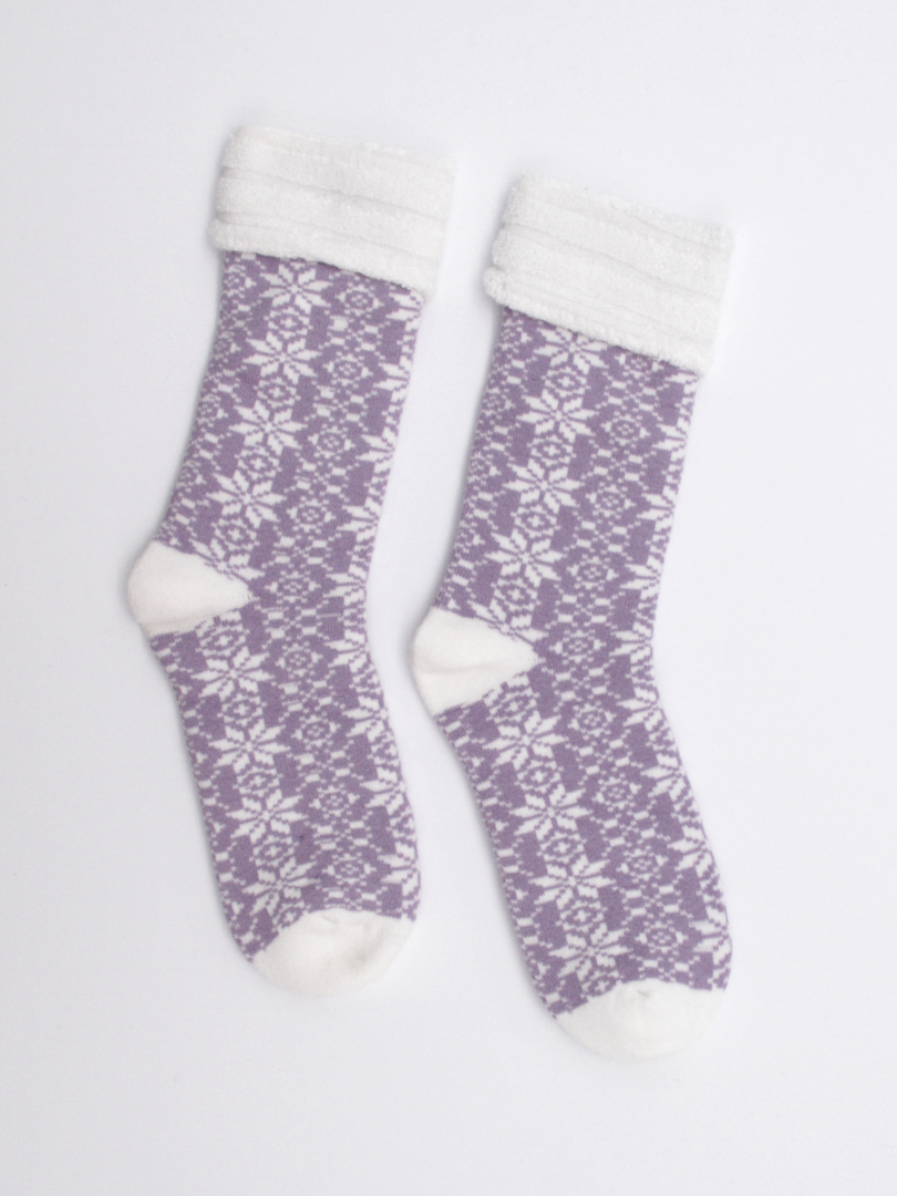 Махровые носки с зимним принтом