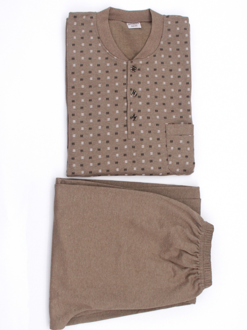 Мужская хлопковая пижама с флисом внутри