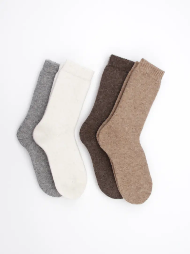 Șosete din lână cu lână alpaca, flaușate la interior – căldură naturală și confort zilnic