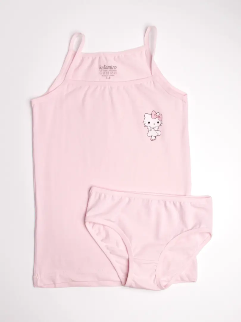 Set maiou și chiloți din bumbac pentru fetițe