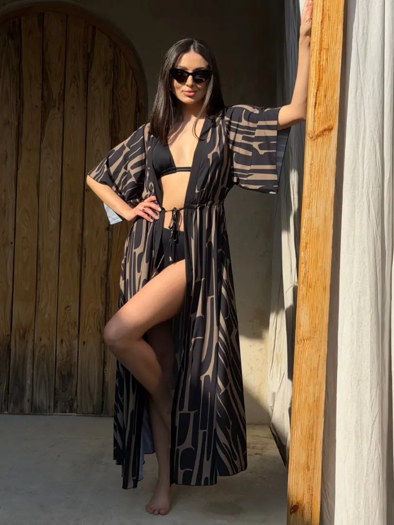 Caftan lung vaporos de plajă