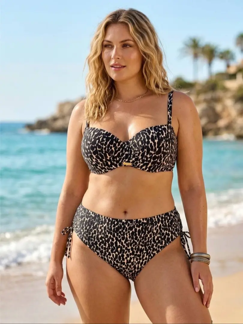 Costum de baie fără push-up cu slip reglabil