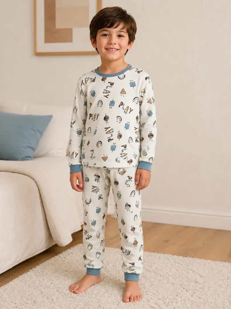 Pijama din bumbac pentru băieți