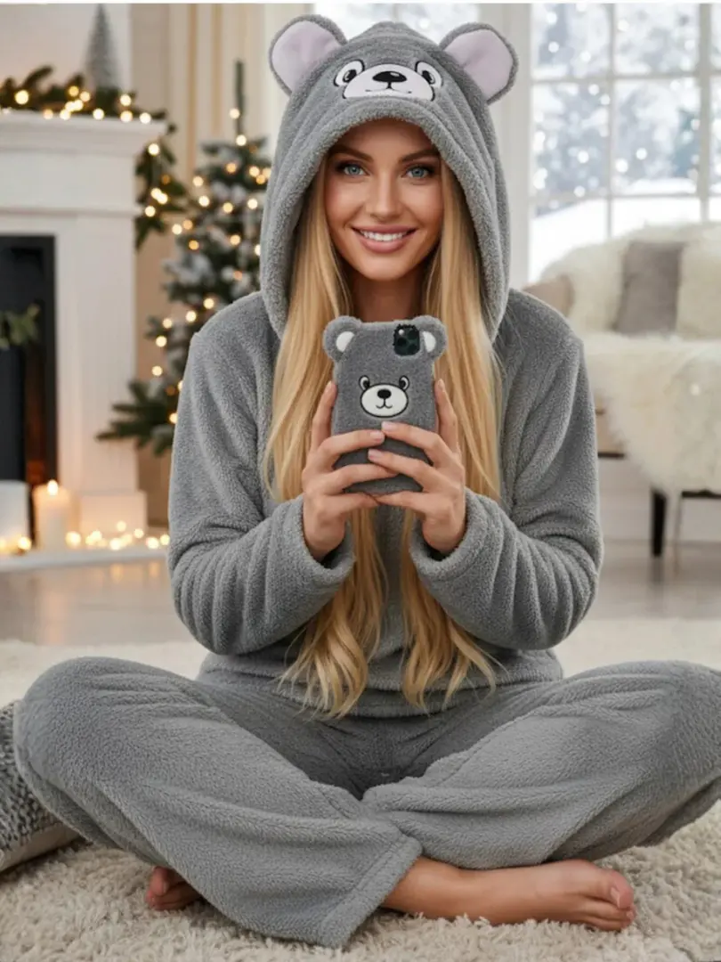 Pijama pufoasă din fleece pentru femei