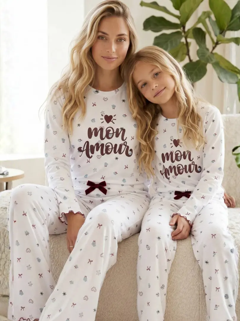 Pijama din bumbac pentru fete