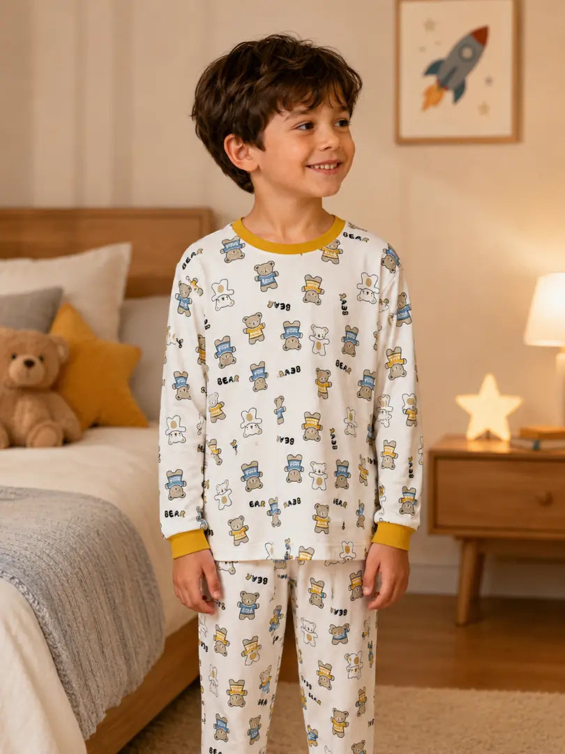 Pijama cu ursuleți pentru băieți