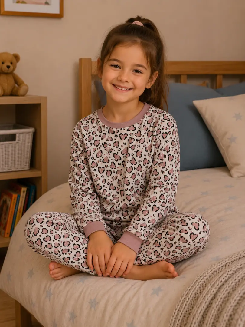 Pijama de bumbac pentru fetițe
