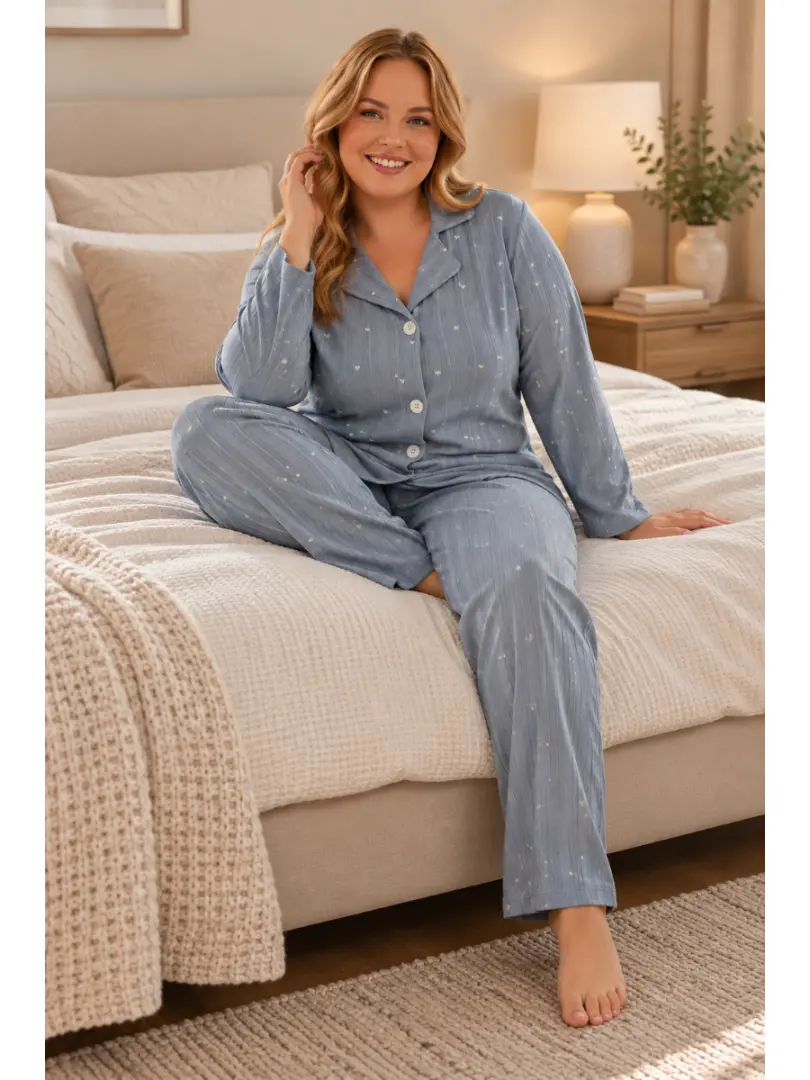 Pijama din fleece pentru femei marimi mari