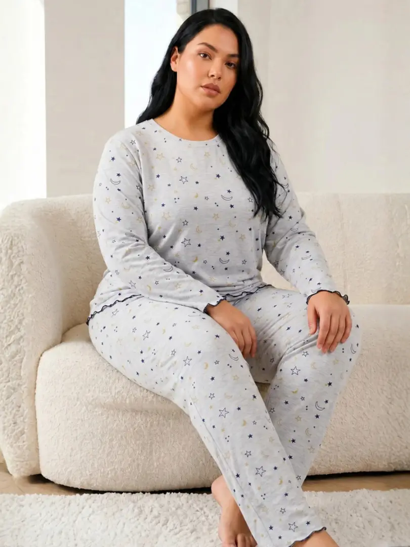 Pijama plus size de bumbac pentru femei